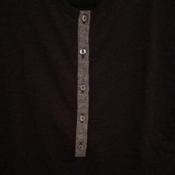 Goldie Metallic Placket Long Sleeve Henley Tee - Picture 3 of 8
